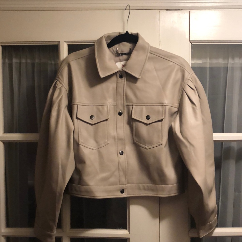 T Tahari Faux Leather Jacket